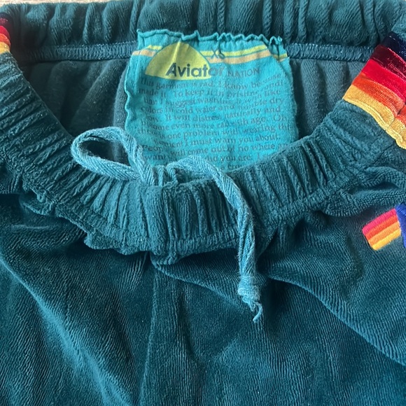 Aviator Nation Green Velour Sweatpants Size XS - Picture 2 of 5